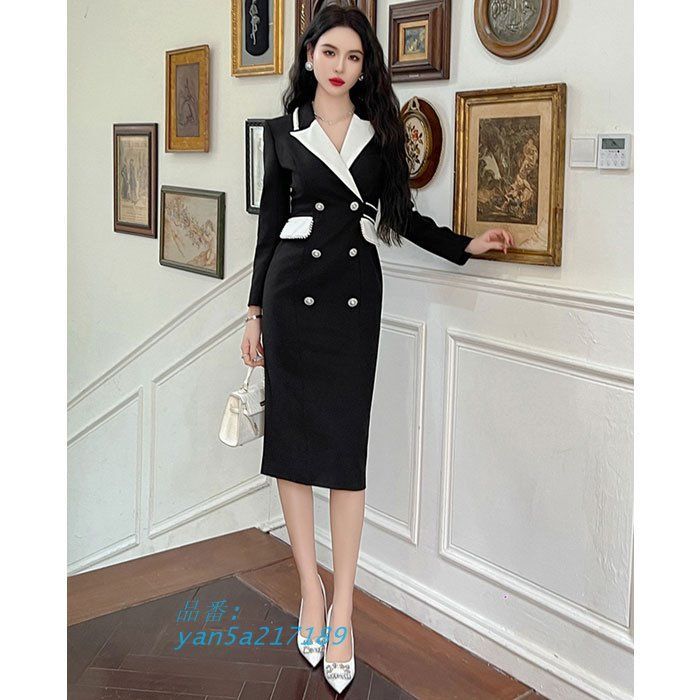 黒 スーツワンピース