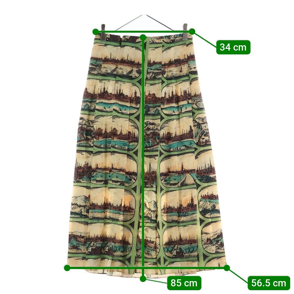 ゆ*ん様 GUCCI イタリア製　シルク プリーツスカート GUCCI (グッチ) 総柄 サイドジップ シルク プリーツ ロング スカート