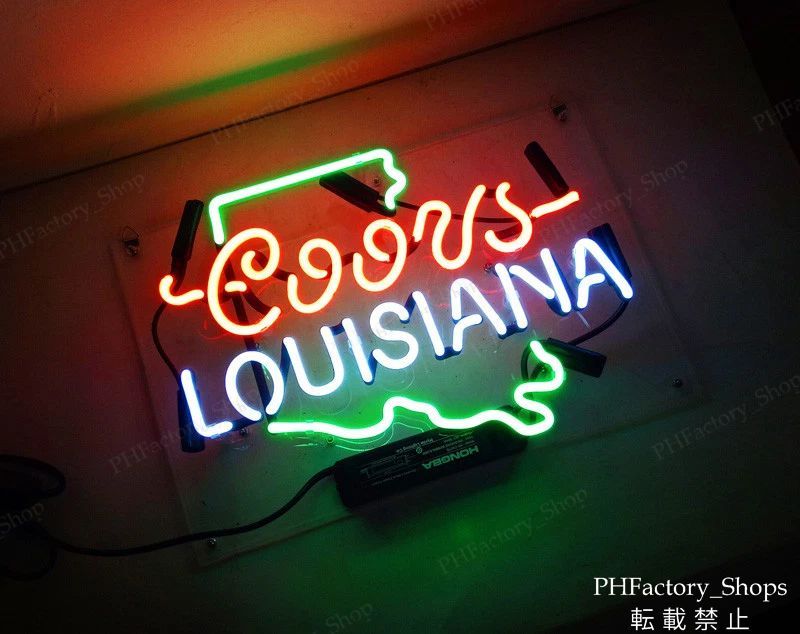 ネオンサイン Croos Louisiana ルイジアナ ネオンライト Beer バー カフェ ビール 装飾 ハンドメイド インテリア 壁掛け 室内装飾 広告看板 35x22cm A300 NEXPOTALLINN_EU
