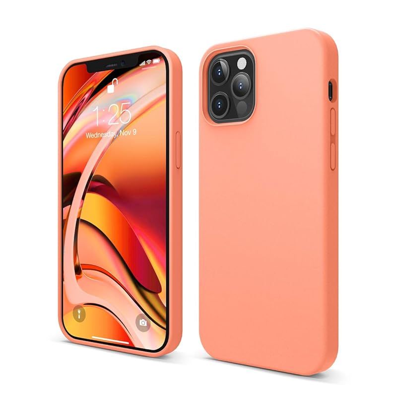 新品　【elago】 iPhone12Pro / iPhone12 対応 ケース シリコン 携帯ケース 薄型 スリム ソフト カバー 耐衝撃 衝撃 吸収 指紋 防止 液体シリコン シンプル スマホケース [ iPhone12 Pro/iPhone 12 / ア