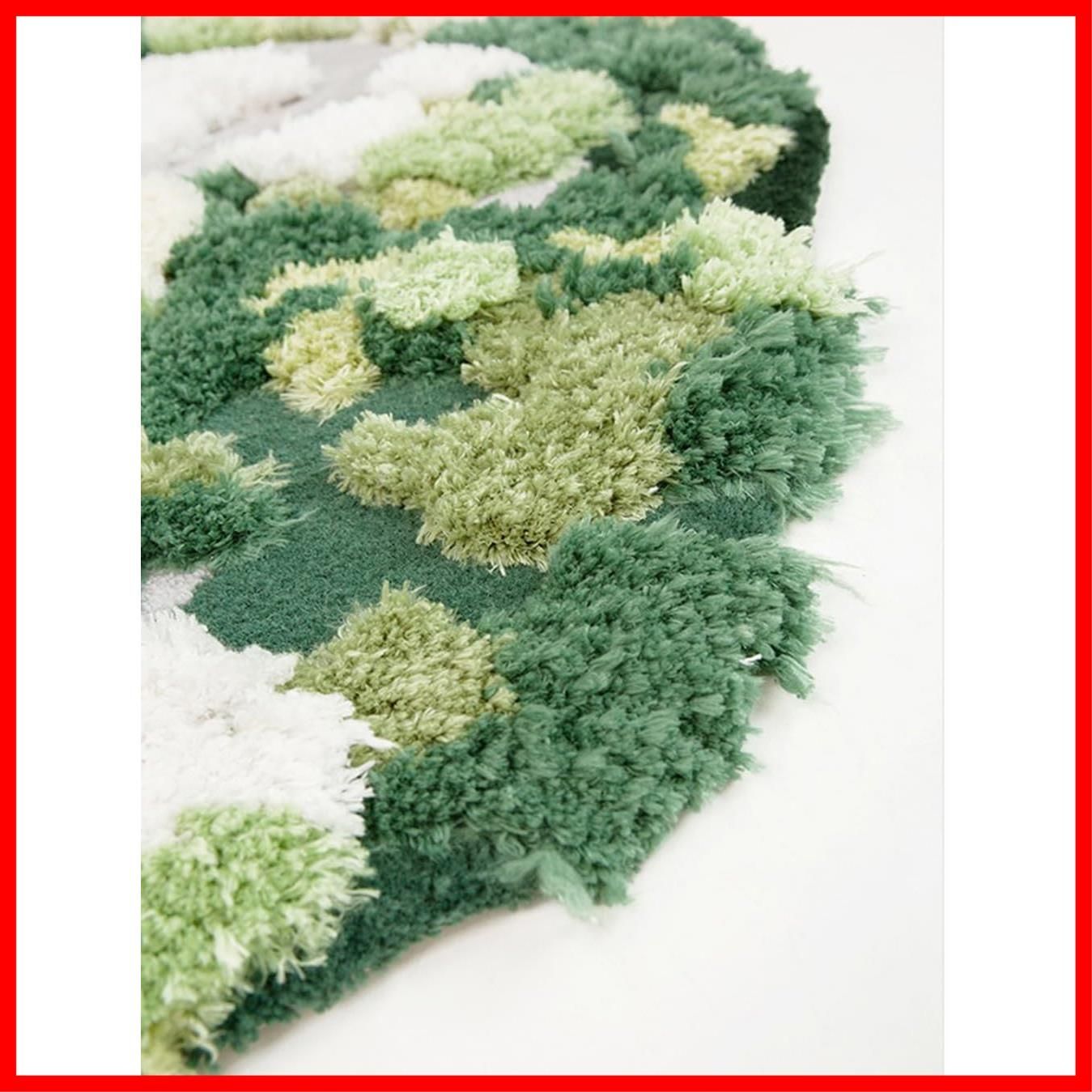 ラグマット オシャレ 北欧 緑 カーペット シャギーラグ ふわふわ 厚手 洗える 楕円形 ラグ 滑り止め付き ラグ オールシーズン