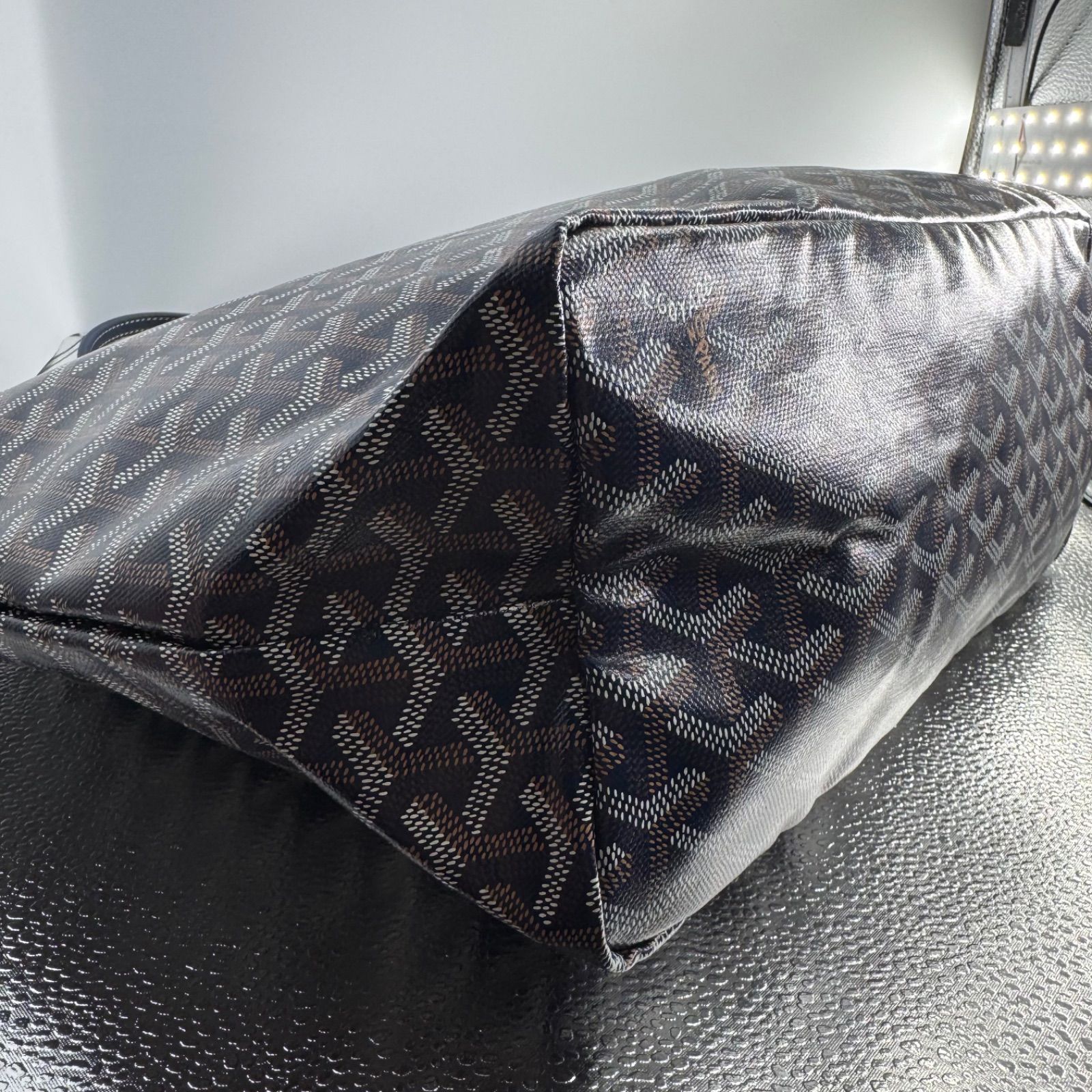 GOYARD サンルイPM ネイビー PVCコーティングキャンバス トートバッグ