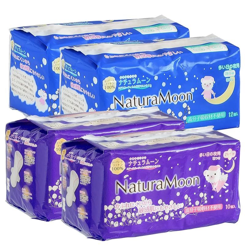 ナチュラムーン(NaturaMoon) 生理用ナプキン 夜用×4パックセット