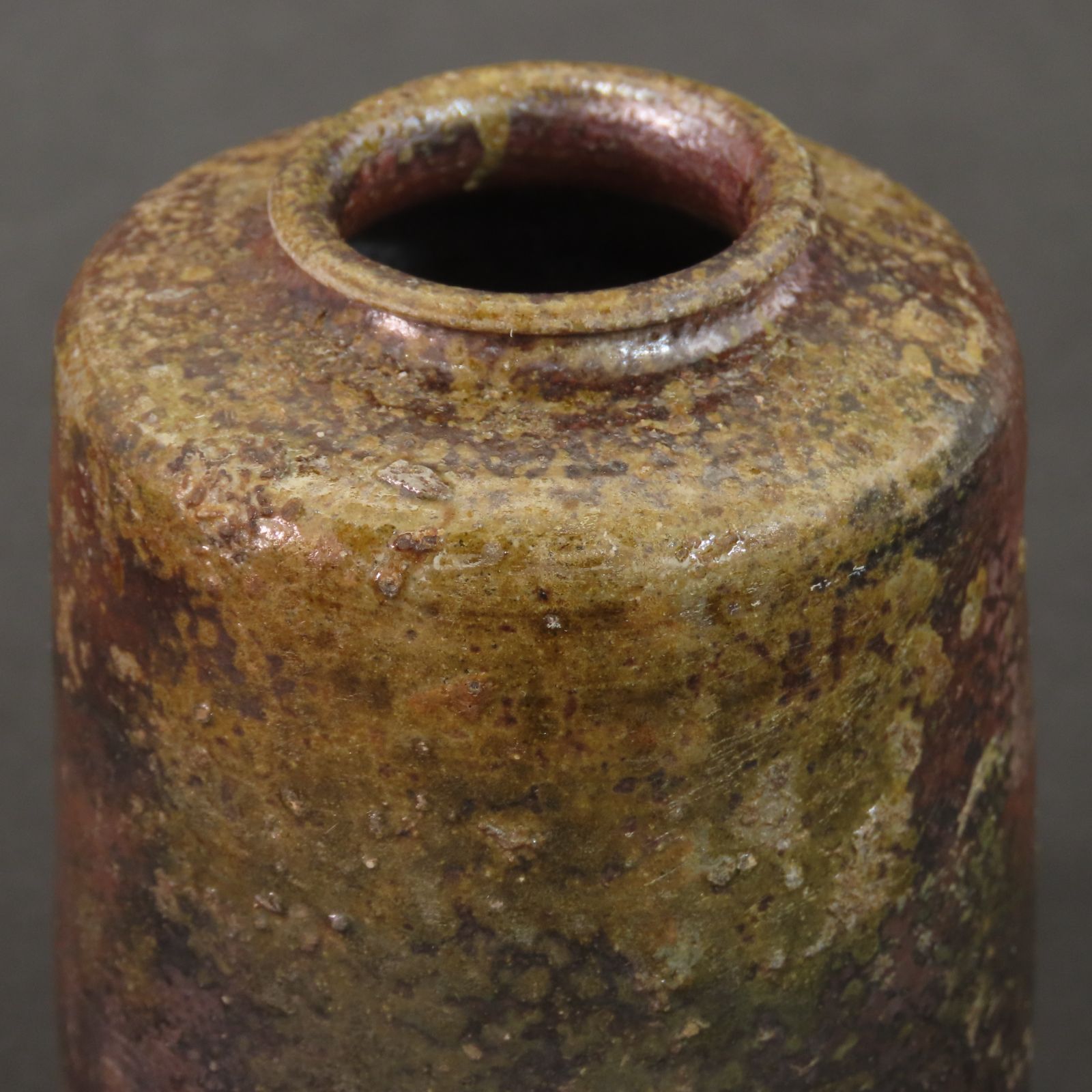 0179 森本丹山 真作保証 丹波焼 肩衝 茶入 花唐草金襴仕