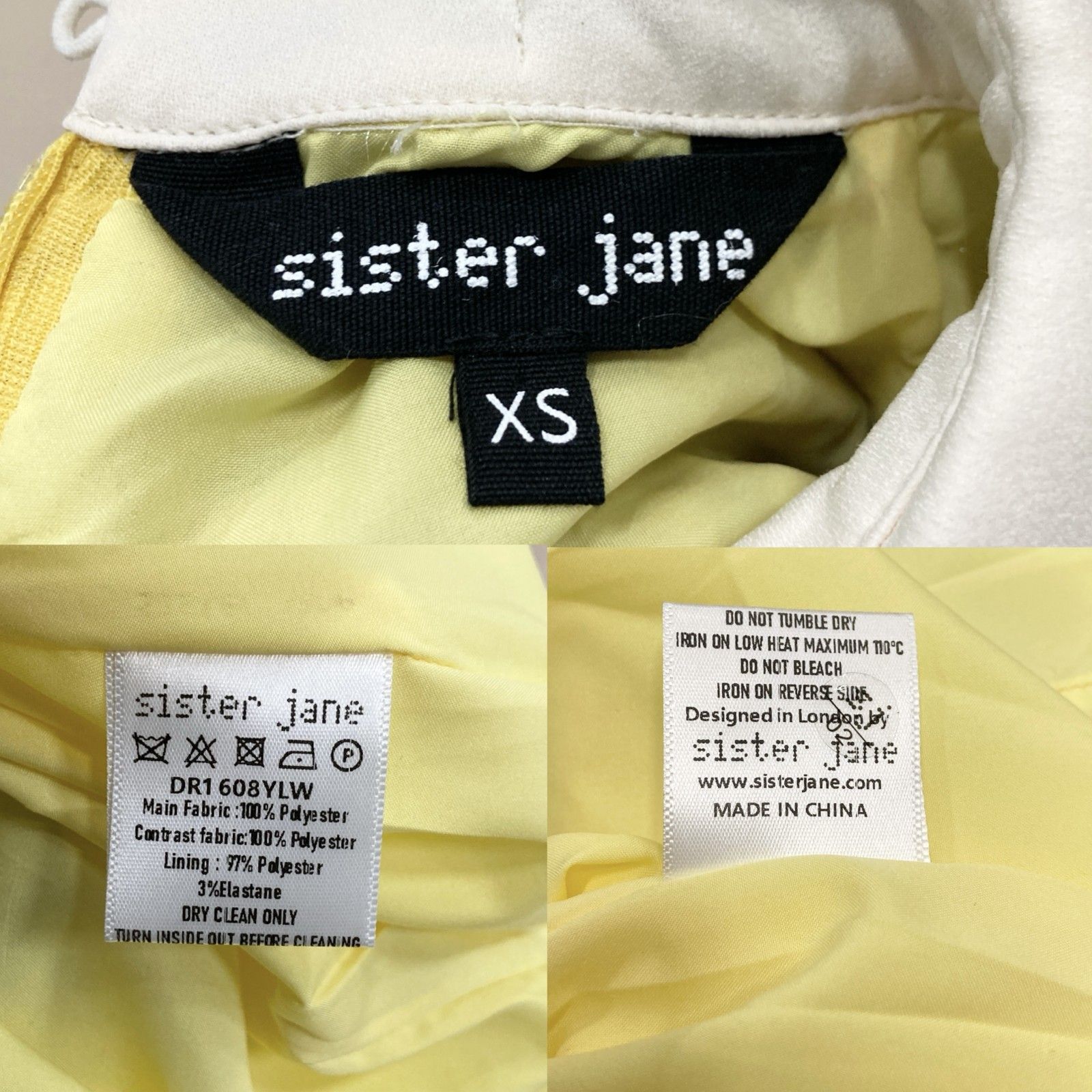 sister jane 長袖黄色ワンピース sister jane ゴールド花柄パーティー