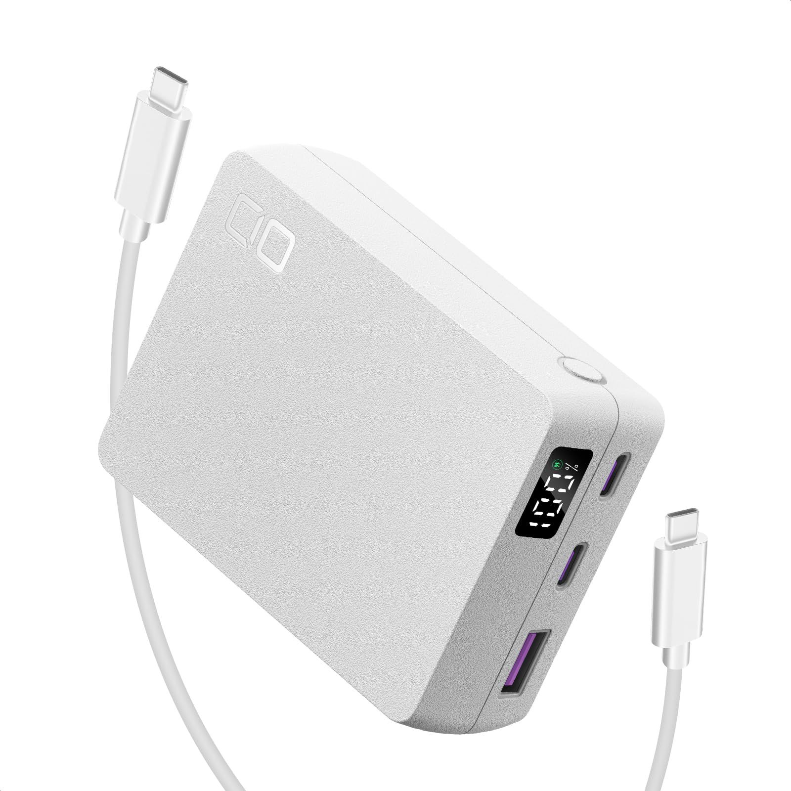 CIO SMARTCOBY TRIO 20000ｍAh 65W モバイルバッテリー 大容量 小型 急速充電 PD 3ポート iPhone|Android|Macbook M3 | iPad Type-C USB-C USB-A パススルー PSE ホワイト