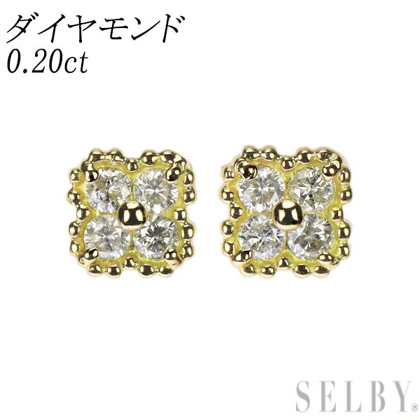 K18YG ダイヤモンド ピアス 0.20ct フラワー - メルカリ 