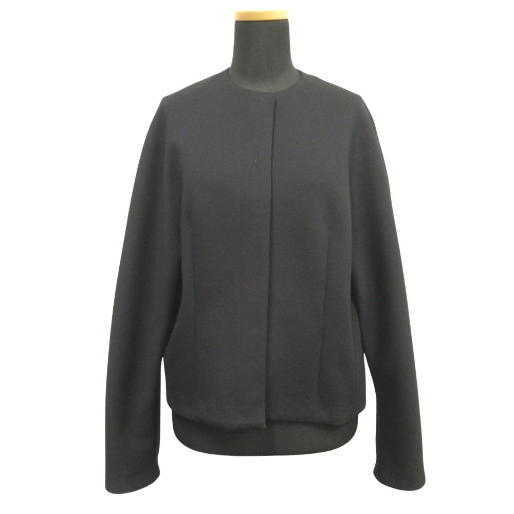 Whim Gazette ウィムガゼット ダンボールブルゾン ジャケット ノーカラー ボンディング F ネイビー レディース 古着