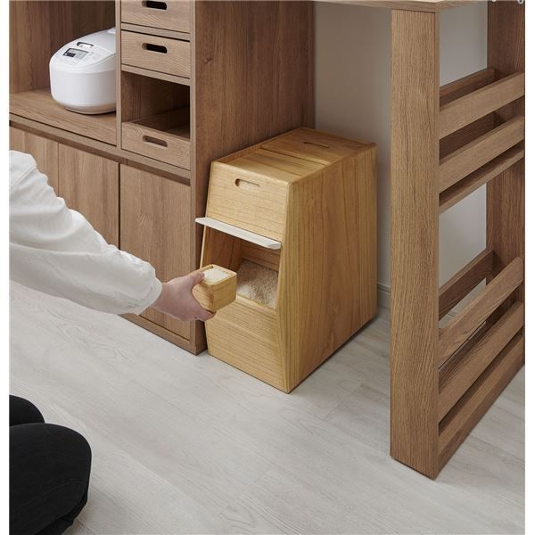 桐 米びつ 20 kg 木製 天然木 フラップ扉 １合升付き kirisai こめ櫃 ライスストッカー キッチン用品 キッチングッズ