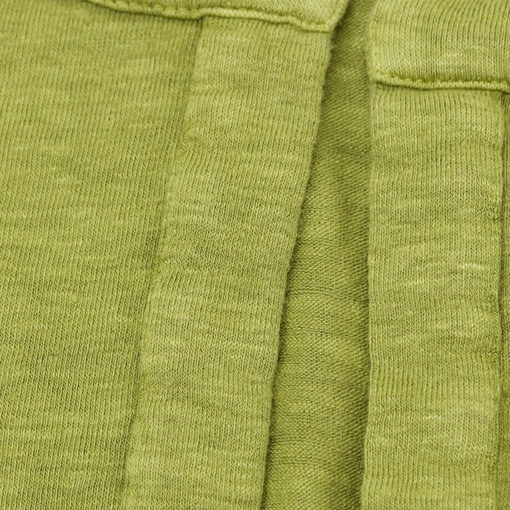 【新品アウトレット】スカリオーネ SCAGLIONE リネンポリウレタン キーネック 半袖カットソー ライトオリーブグリーン【サイズ表記なし（S位）】【レディース】 新品アウトレット】スカリオーネ SCAGLIONE リネンポリウレタン