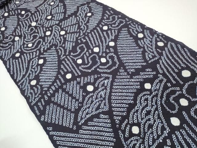 平和屋本店□極上 夏物 浴衣 有松鳴海絞り 反物 着尺 流水地紙散らし