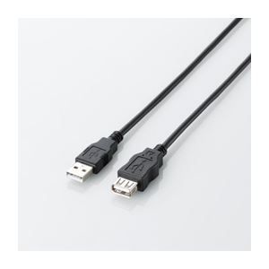 (まとめ)エレコム エコUSB2.0延長ケーブル(AM-AFタイプ) U2C-JE30BK