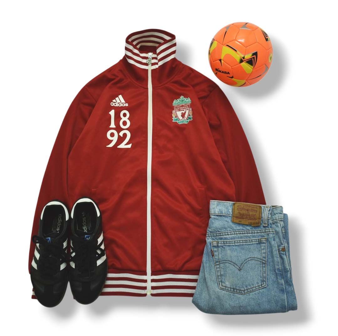 アディダス製　プレミアリーグ　リバプールFC　トラックジャケット　万国旗 人気】 アディダス adidas リバプール Liverpool FC トラック