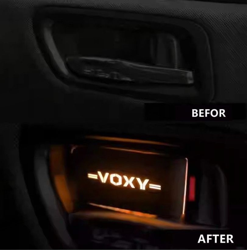 トヨタ ノア80系 ヴォクシー 80系 用 インナーハンドルイルミ インサイド ドアハンドルカバー LEDイルミネーション ドアノブ パーツインテリアパネル 2P