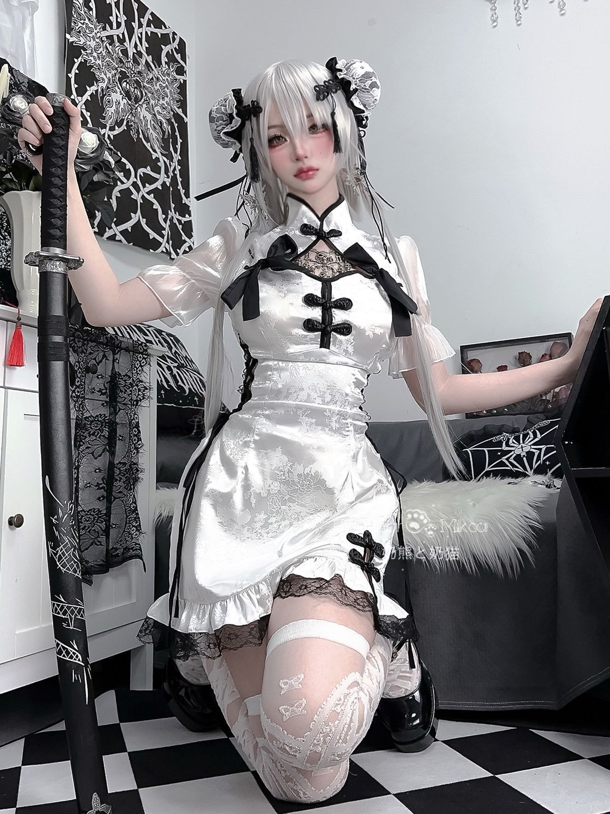 キューティーフラッシュ　チャイナスリットワンピ　和ロリ キューティーフラッシュ チャイナスリットワンピ 和ロリ