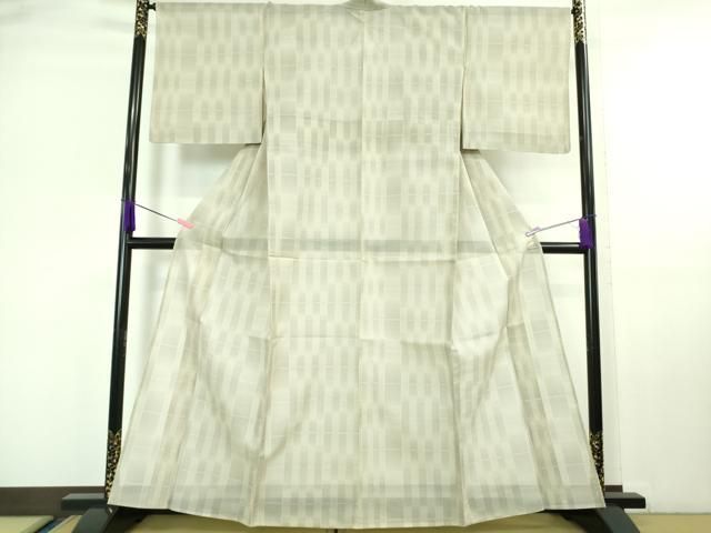 平和屋本店□極上 夏物 本場大島紬 夏大島 変わり市松 逸品 未使用