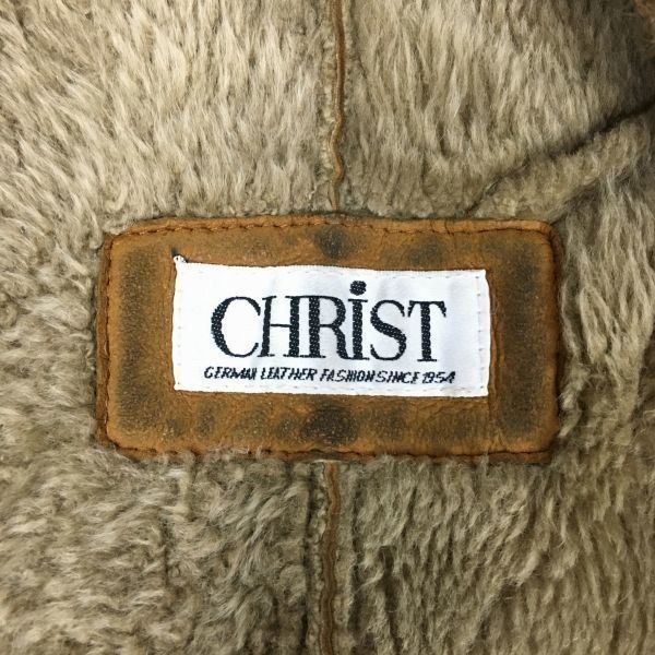 CHRIST　レザージャケット/ライナーボア　サイズXL程度　茶　キャメル　管NO.A11-16 CHRIST レザージャケット/ライナーボア サイズXL程度 茶 キャメル 管NO