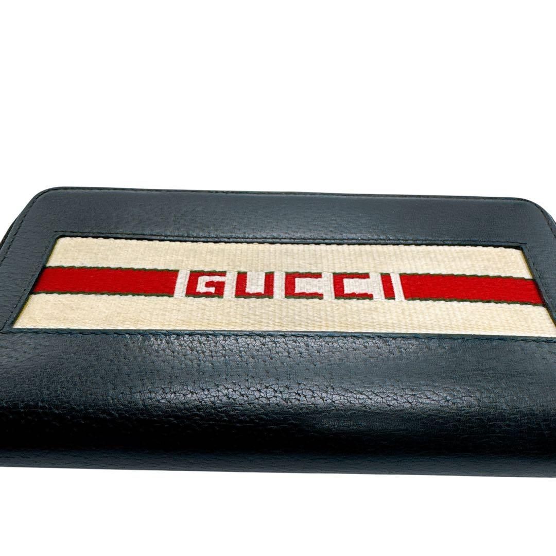 グッチ 459138 レザー ロゴ ラウンドファスナー 長財布 GUCCI 美品 