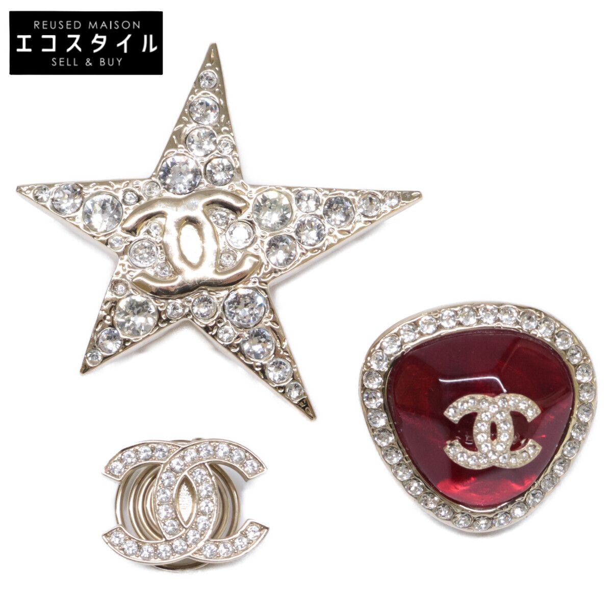 CHANEL シャネル AB7578 B22C ココマーク レジン スター ヘアアクセサリー 3点セット