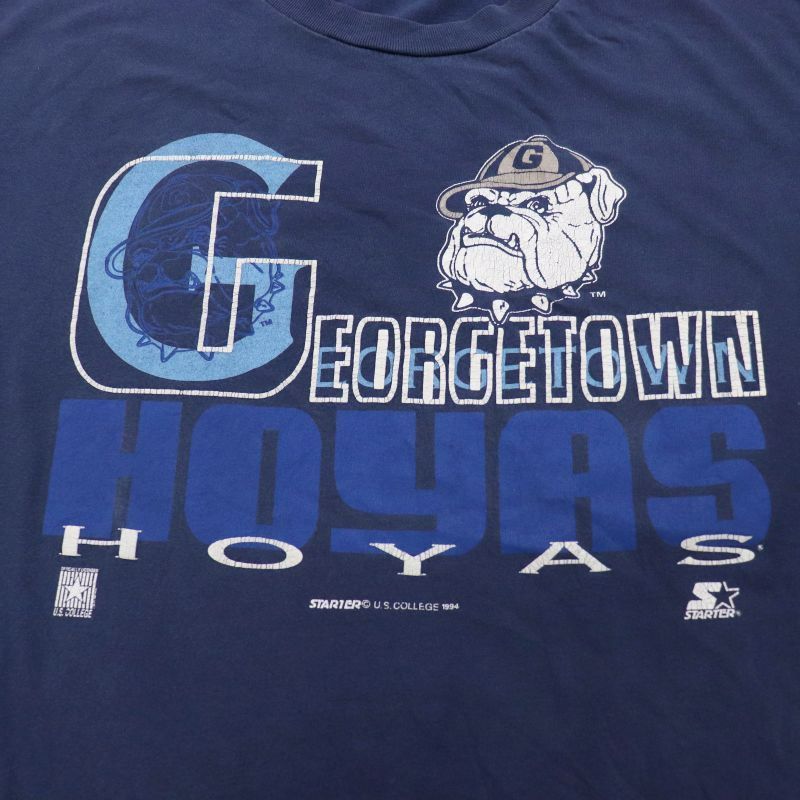 90s vintage STARTER GEORGETOWN ブルドッグ カレッジ プリント 半袖Ｔシャツ メンズ 表記XLサイズ