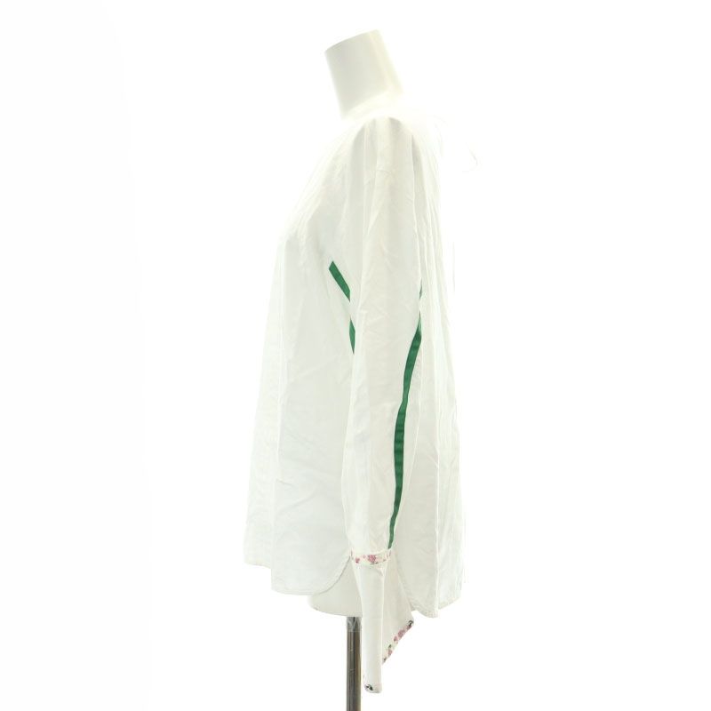 マメクロゴウチ Mame Kurogouchi Boat Neck Pin Tucked Shirt ブラウス