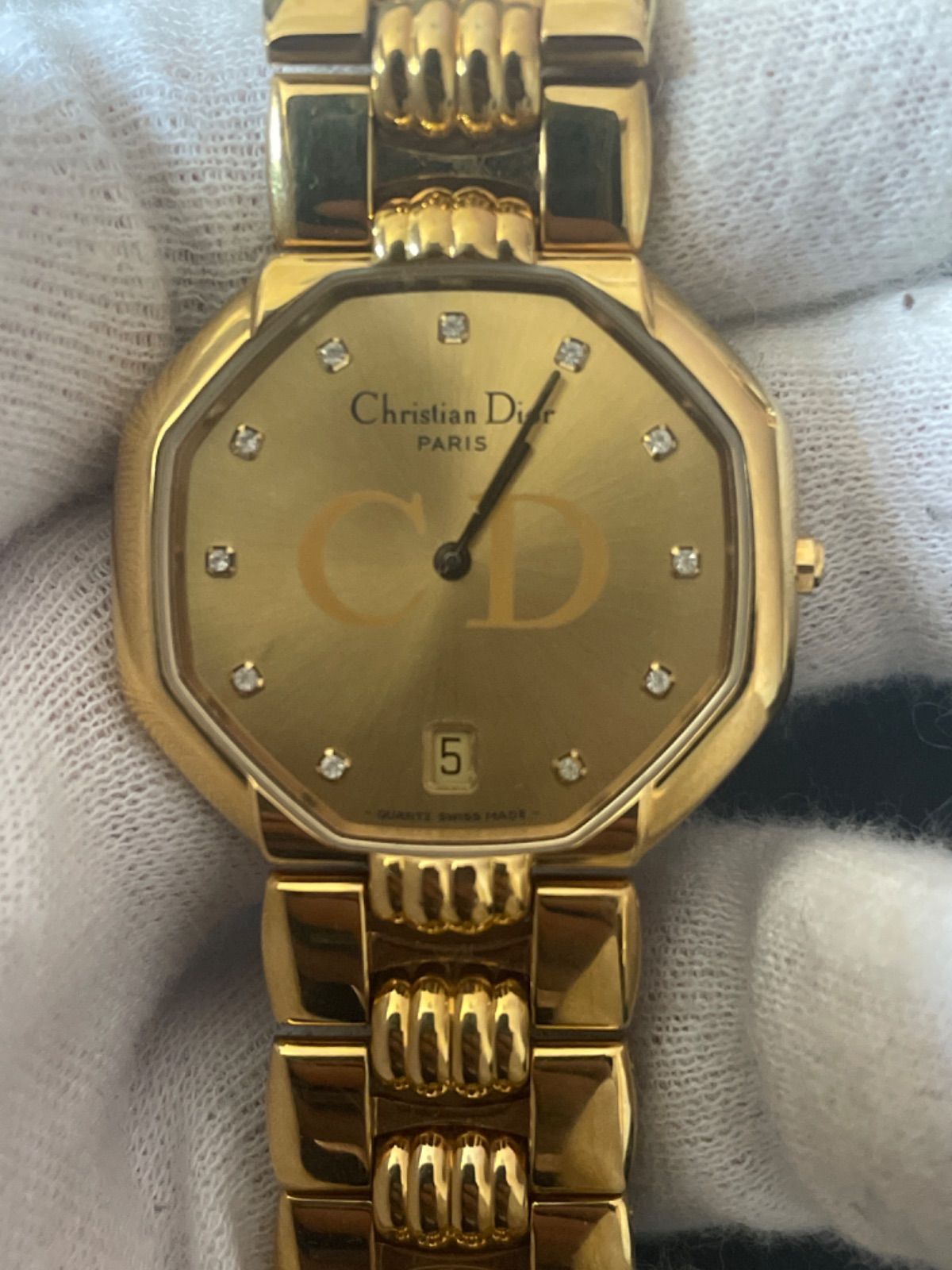 82 ChristianDior 時計 オクタゴン レディース ゴールド 希少