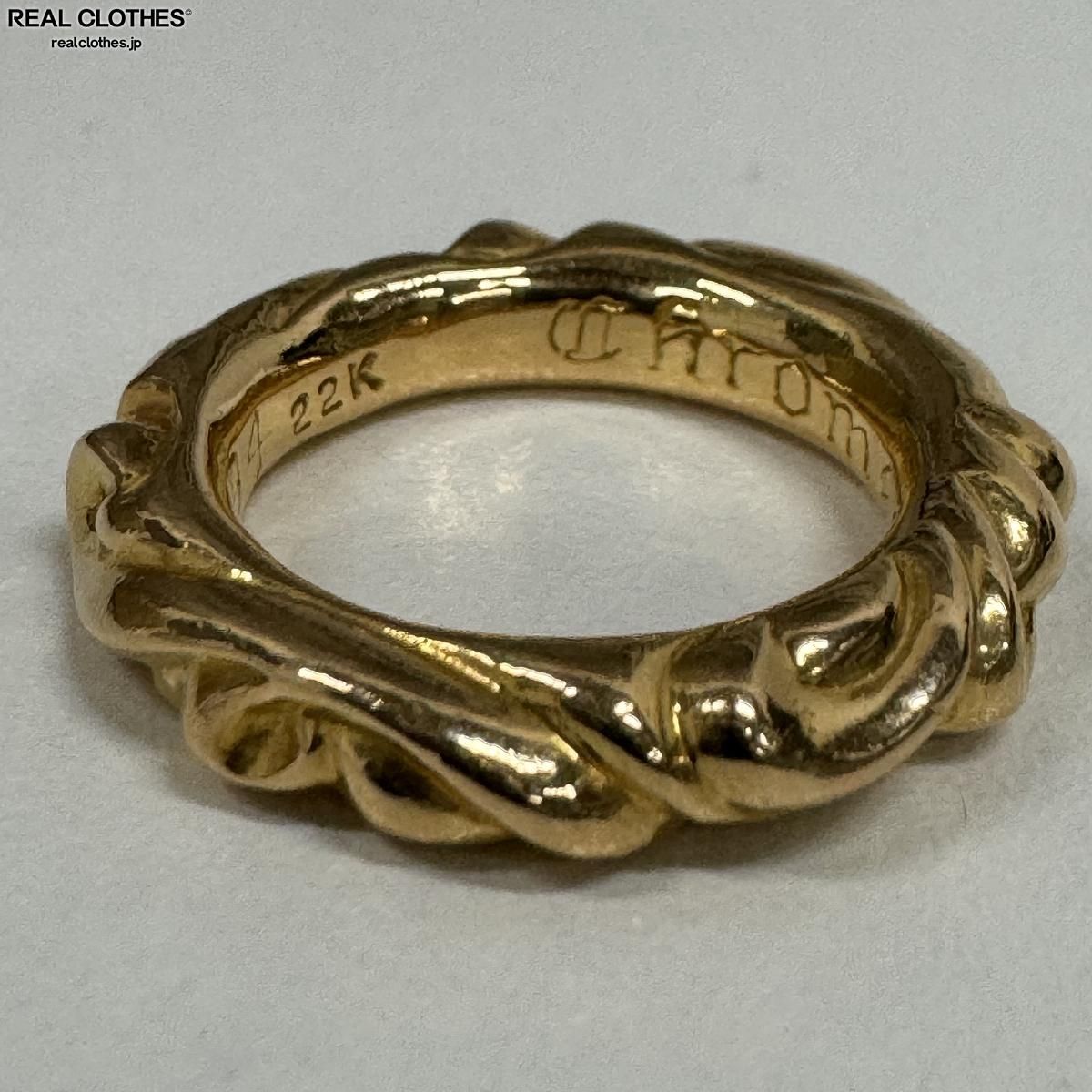 【インボイス付き】CHROME HEARTS/クロムハーツ 22K Scroll Band ring/スクロールバンド 10号