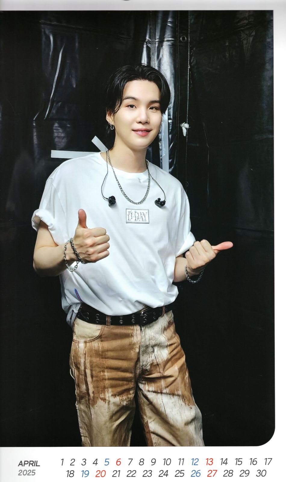 BTS SUGA シュガ グッズ 大判 壁掛け カレンダー 2025年 (令和7年) +