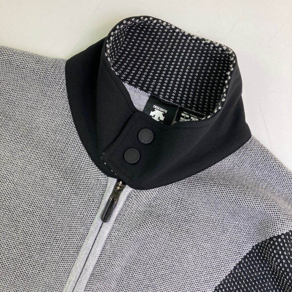 サイズ：L DESCENTE GOLF デサントゴルフ  ウール混 ニット ジップジャケット  グレー系 [240101453009] ゴルフウェア メンズ ストスト サイズ：L DESCENTE GOLF デサントゴルフ ウール混 ニット