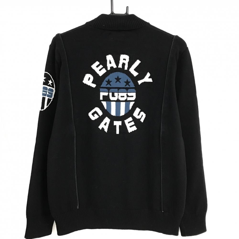 パーリーゲイツ 2WAYニットブルゾン 黒 ハイネックセーター フード収納可 メンズ 4 M ゴルフウェア PEARLY GATES LLC-HASEGAWATOSO_COM