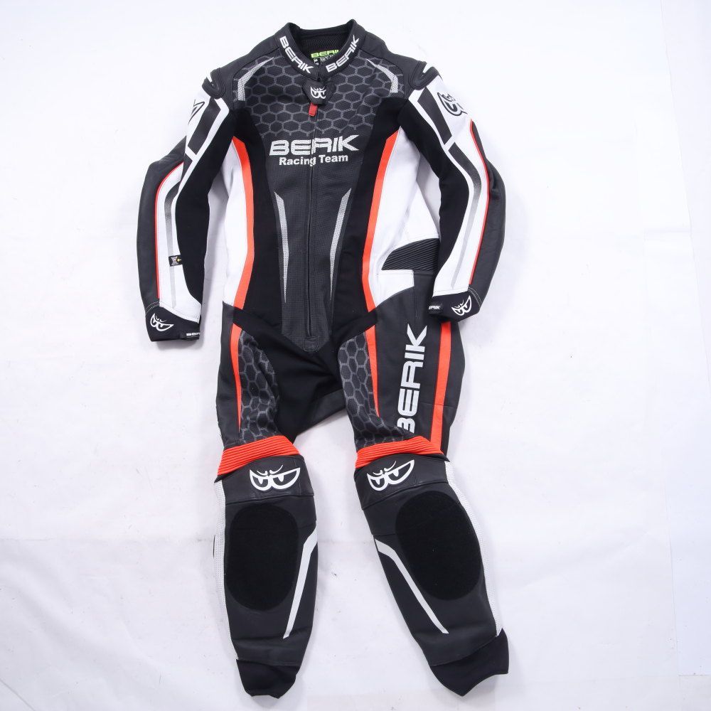 返品可◇48◇未使用/最新規格MFJ公認 LS1-201329B-BK レザーツナギ 本