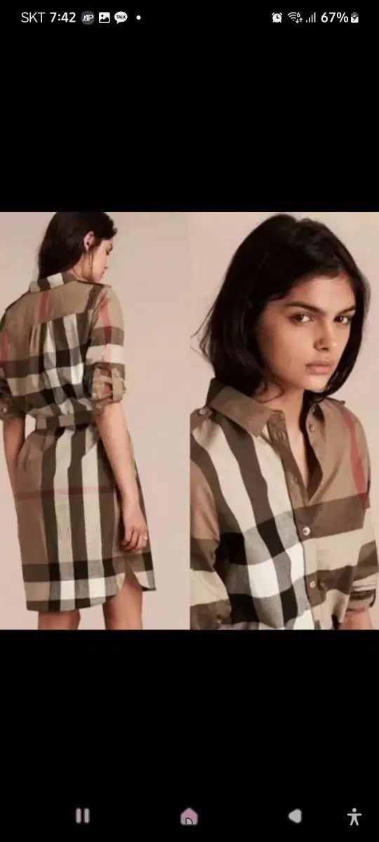 【美品】バーバリー　シャツワンピース BURBERRY(バーバリー ) シャツワンピース 正規品 - メルカリ
