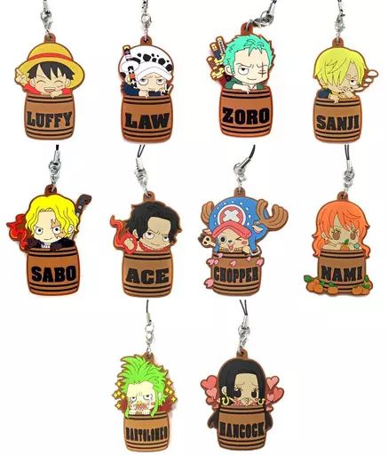 中古】ストラップ(キャラクター) 全10種セット 「ワンピース ラバー 