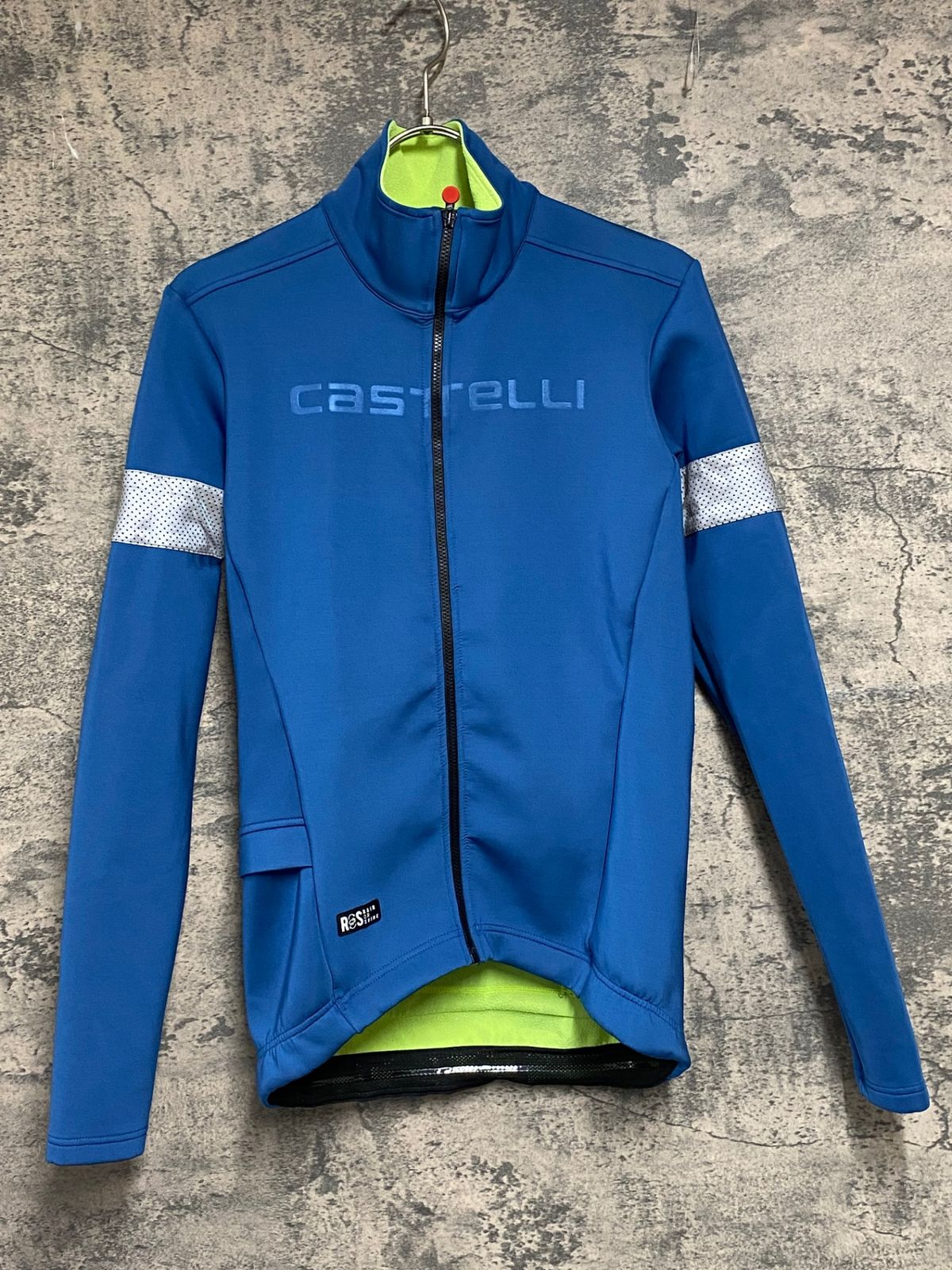 JJ472 カステリ CASTELLI ロッソコルサ ROSSO CORSA 長袖 サイクルジャケット ターコイズブルー S 裏起毛