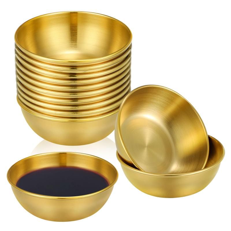 NUOLUX 薬味皿 ステンレス 8cm 小皿 10枚 丸形 醤油皿 ソース皿