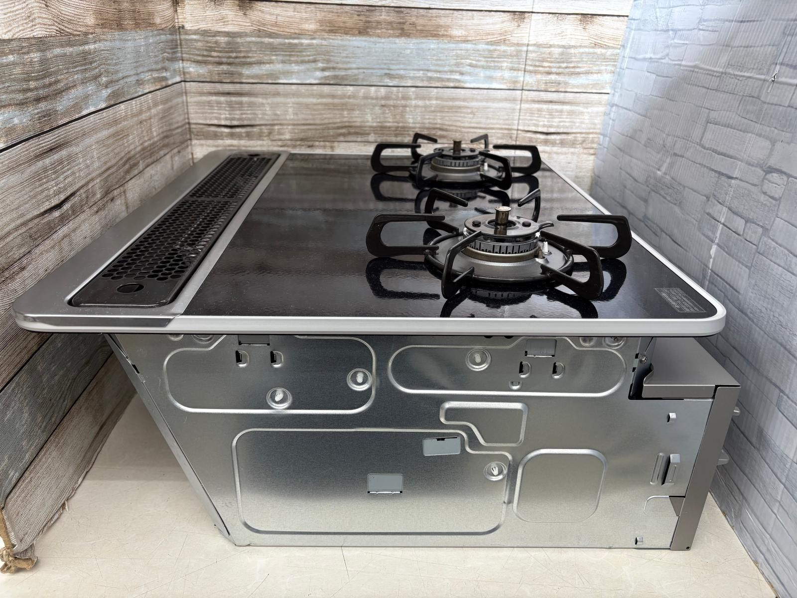 ビルトインコンロ パロマ  Sisto(シスト) 2口 幅60cm 水なし両面焼グリル ティアラシルバー ビルトインコンロ Paloma パロマ Sisto シスト PD-200WS-60CV LP