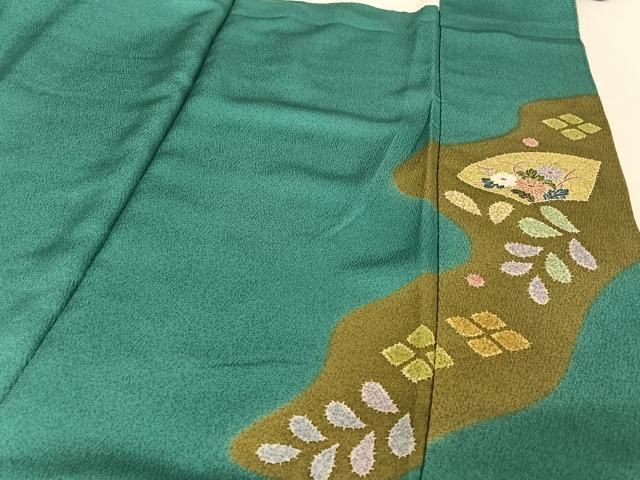 平和屋着物○訪問着 絞り 地紙花丸文 金彩 正絹 逸品 AAAW4388np