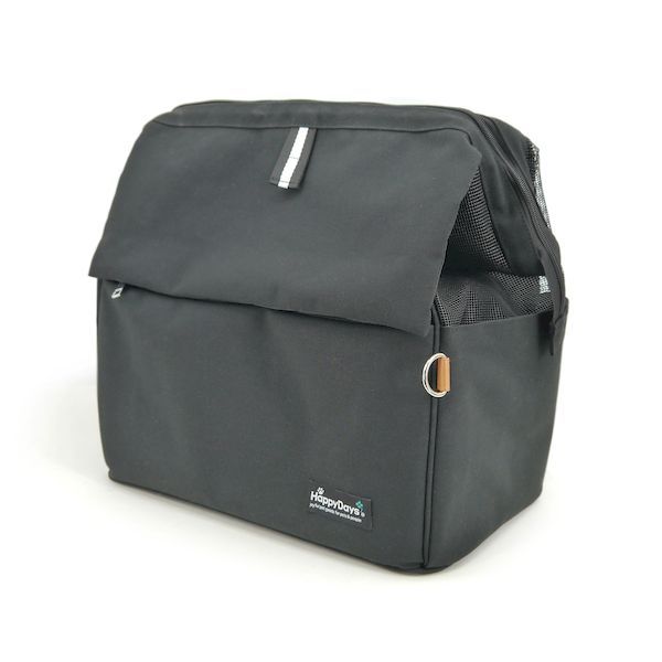 【新品・7営業日以内発送】ペットプロジャパン PetPro 4981528833973 HappyDays ペット用サステナブルリュックキャリー ブラック【沖縄離島販売不可】