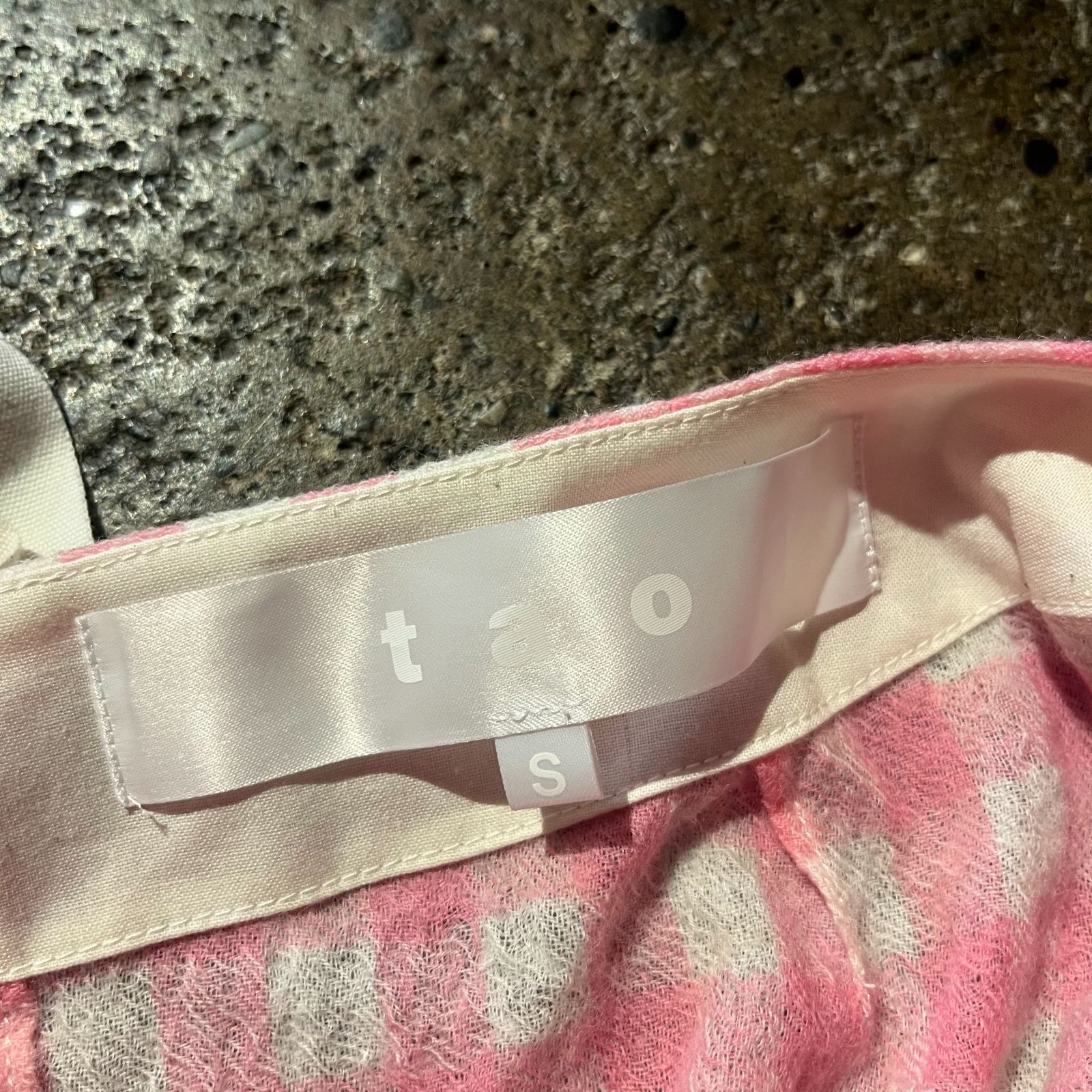 tao 24aw 先染ウールツイルギンガムチェックワンピース ピンク