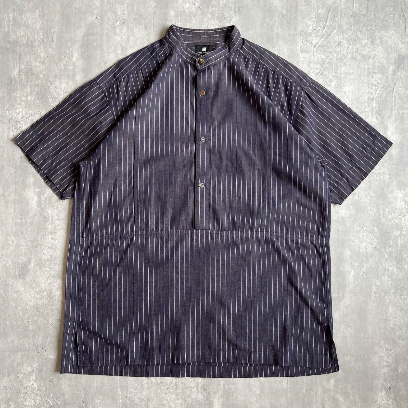 80s issey miyake イッセイミヤケ 半袖 シャツ 70s 三宅一生 筆タグ