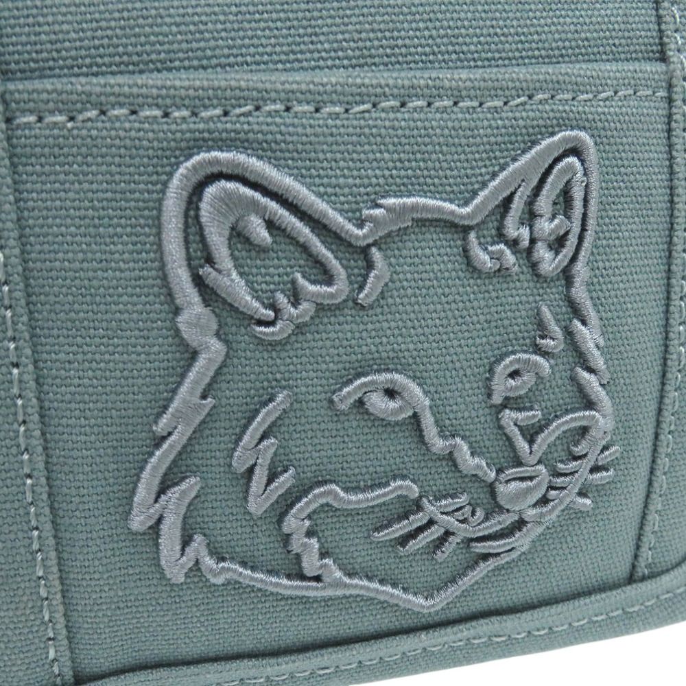 美品 メゾンキツネ フォックス 3WAY ミニトート キャンバス グリーン  