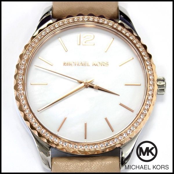 良品・電池交換済】MICHAEL KORS MK2910 シェル ホワイト クォーツ