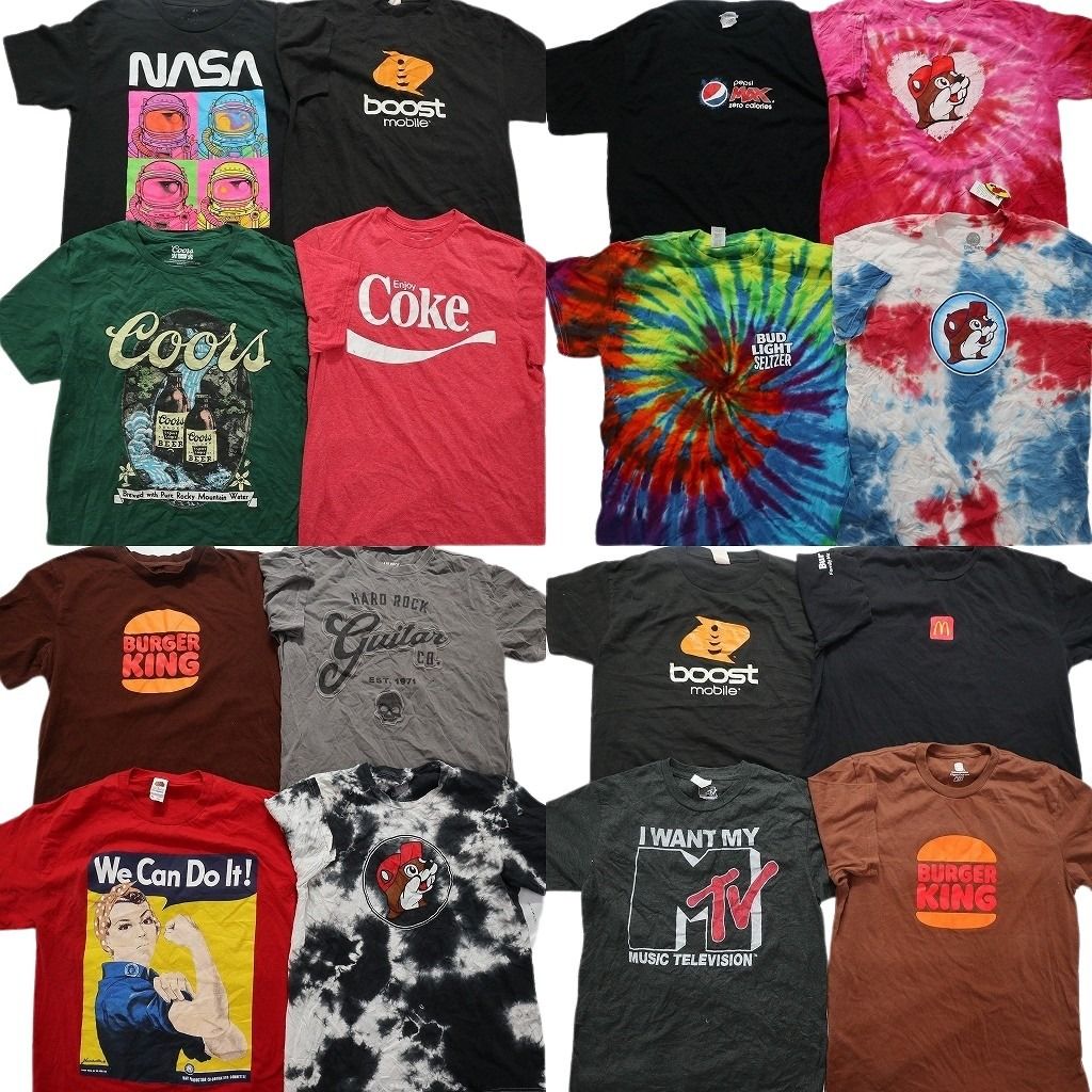 古着卸 有名企業 半袖Tシャツ 16枚セット メンズ M バッキーズ ペプシ バーガーキング 古着 NA8841