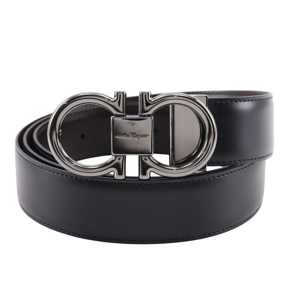 Salvatore Ferragamo】サルヴァトーレフェラガモ ガンチーニ レザー 黒