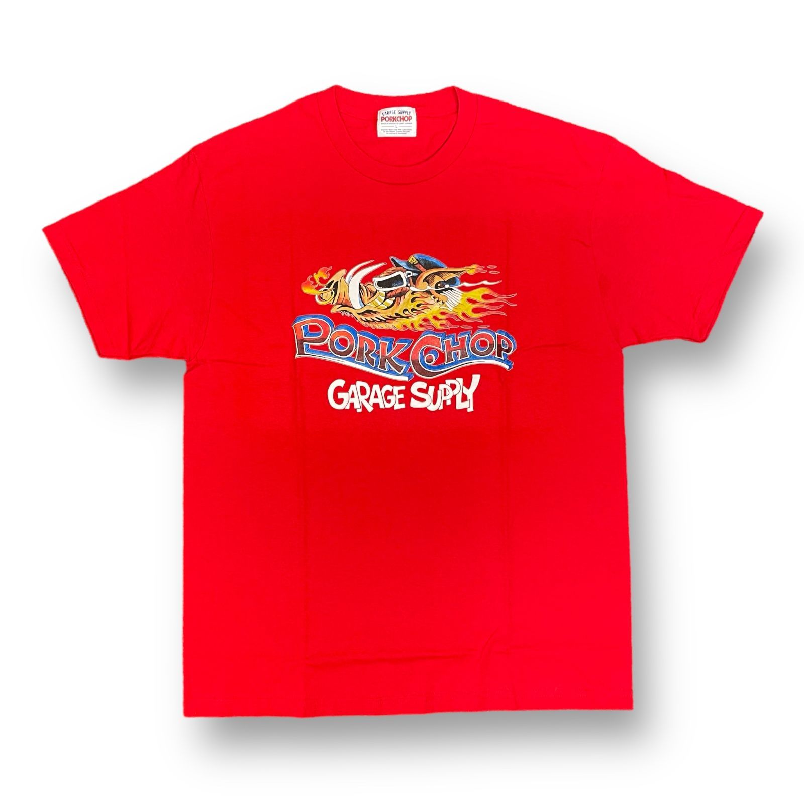 ポークチョップ PORKCHOP WILD PORK TEE Tシャツ レッド - Tシャツ