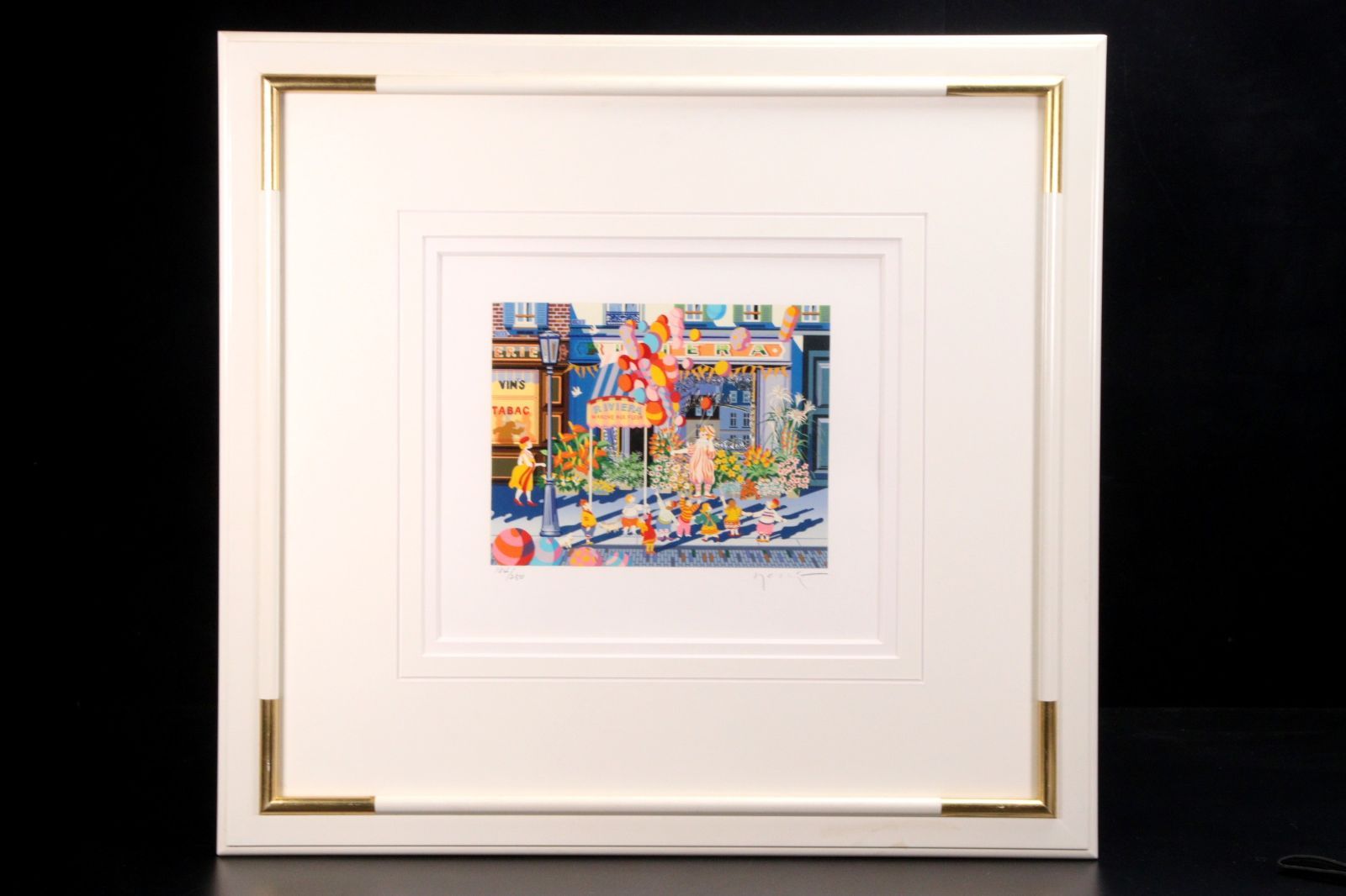 ヒロ ヤマガタ フラワー ショップ シルクスクリーン 134 250 直筆サイン 唐物 骨董 古美術 楾 E70-OW