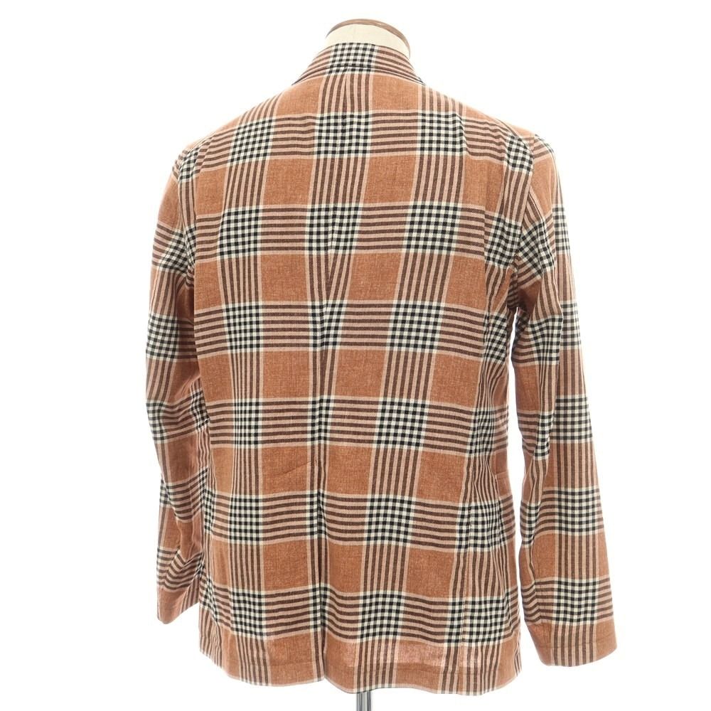 【】タリアトーレ TAGLIATORE コットン チェック テーラードジャケット オレンジブラウンxブラック【サイズ48】【メンズ】