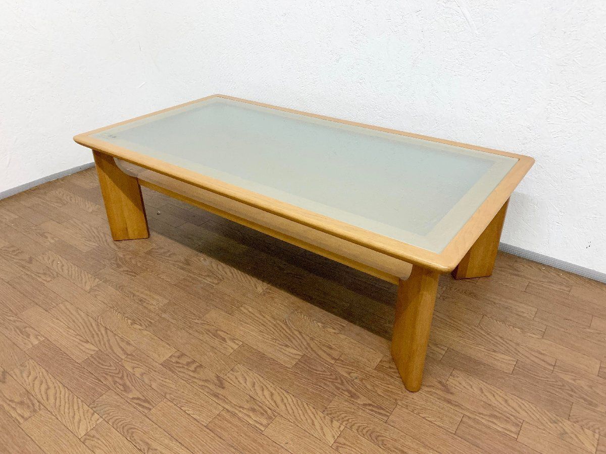 コスガ 大型ローテーブル ガラス天板