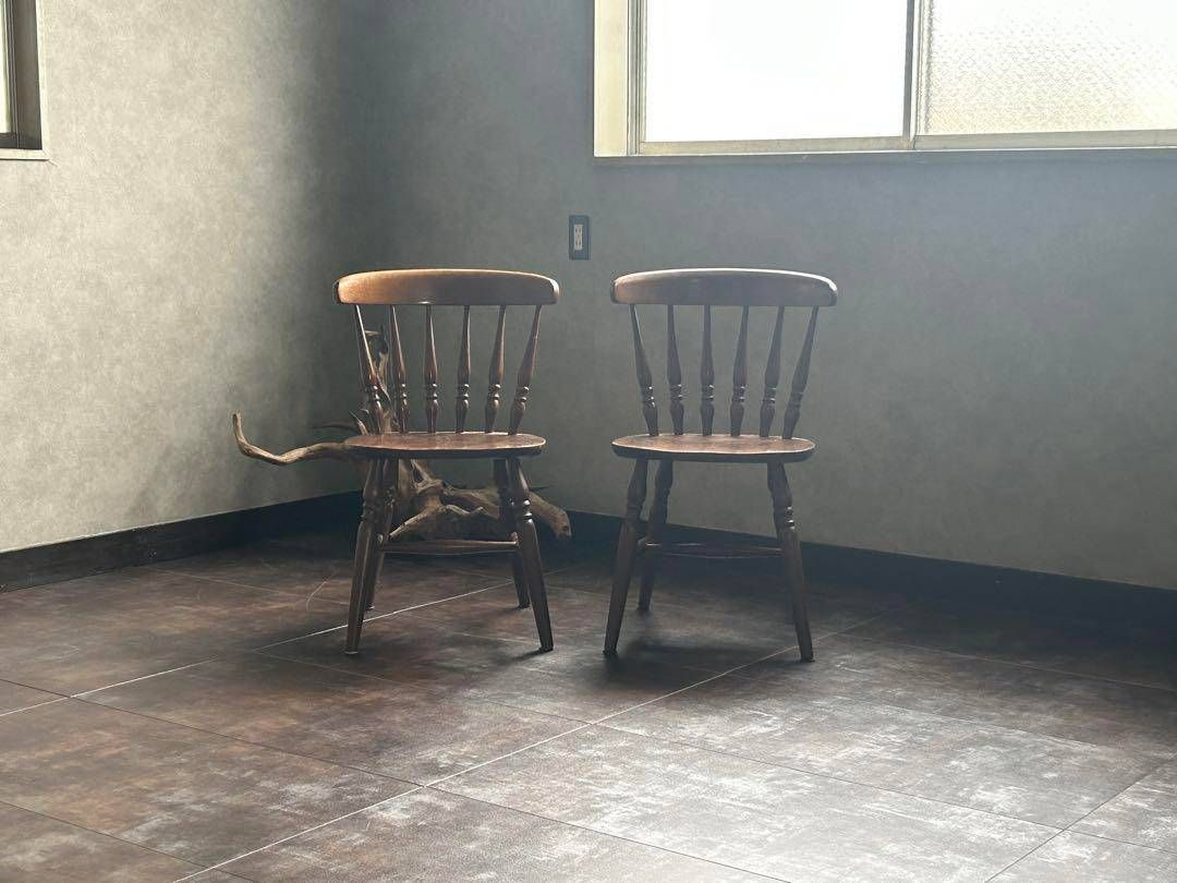 ウィンザーチェア　スポークチェア　ヴィンテージ　レトロ　クラシック　2脚　IR ウィンザーチェア スポークチェア ヴィンテージ レトロ クラシック 2脚