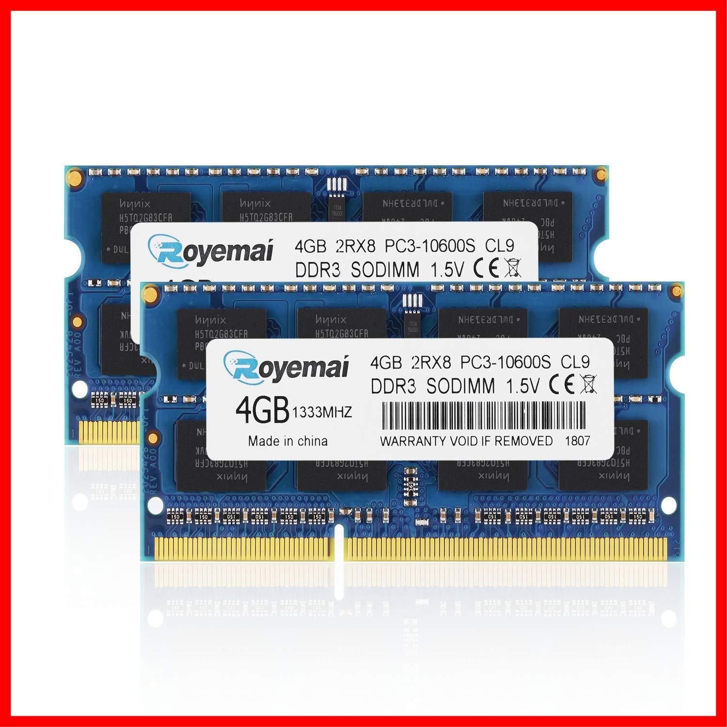 在庫処分】204pin CL9 1.5V モジュール Non-ECC ノートPC用メモリ SO-DIMM 4GBx2枚 1333mhz Mac DDR3  対応 PC3-10600S - メルカリ